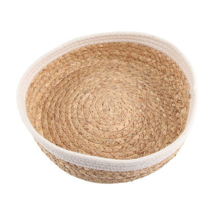 Woven Storage Basket Cloth Lining Rectangular Decorative Organizer Bins for Clothes Toy