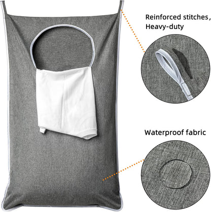 MaxiSize Family Hanging Laundry Hamper with Hooks & Zipper