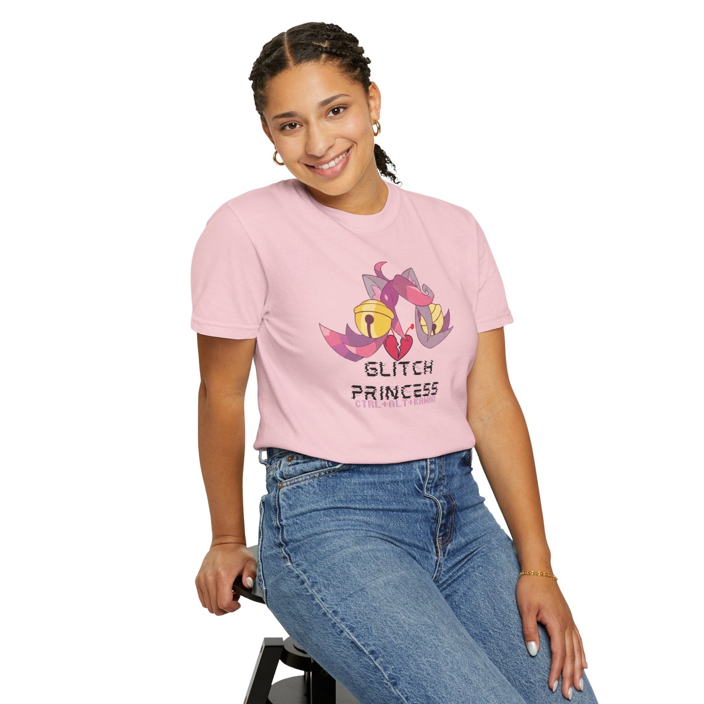 Mad Mew Mew Glitch Princess Tees | Pixel Catgirl Glitchcore Graphic Tee