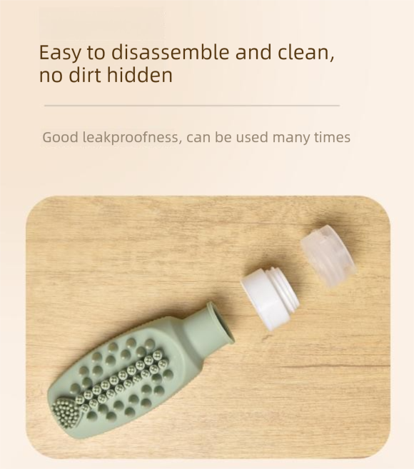 Yellow Travel Silicone Refillable Bottle Set – Multi-Functional Soft-Squeeze Dispenser with Built-in Brush (3-Pack)