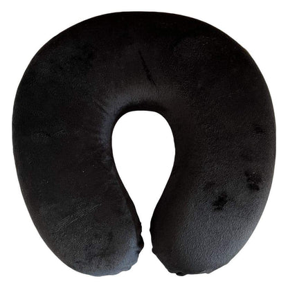 U-shaped travel neck support foam pillow, dark black fabric