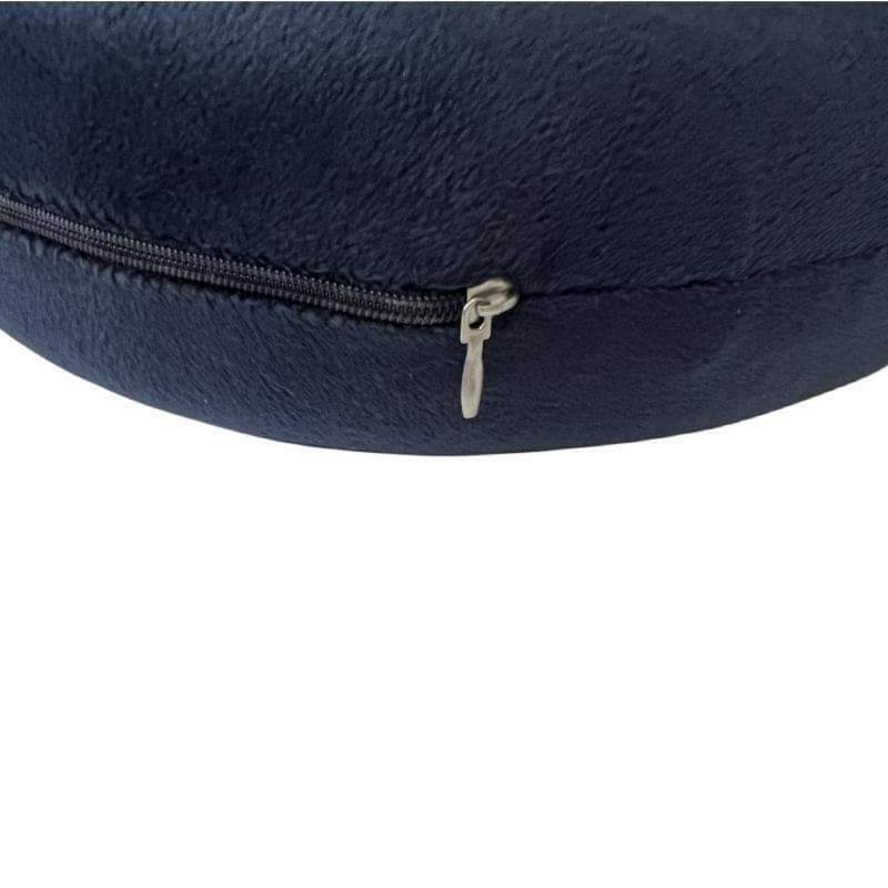 U-shaped travel neck support pillow with zipper on outer cover, navy