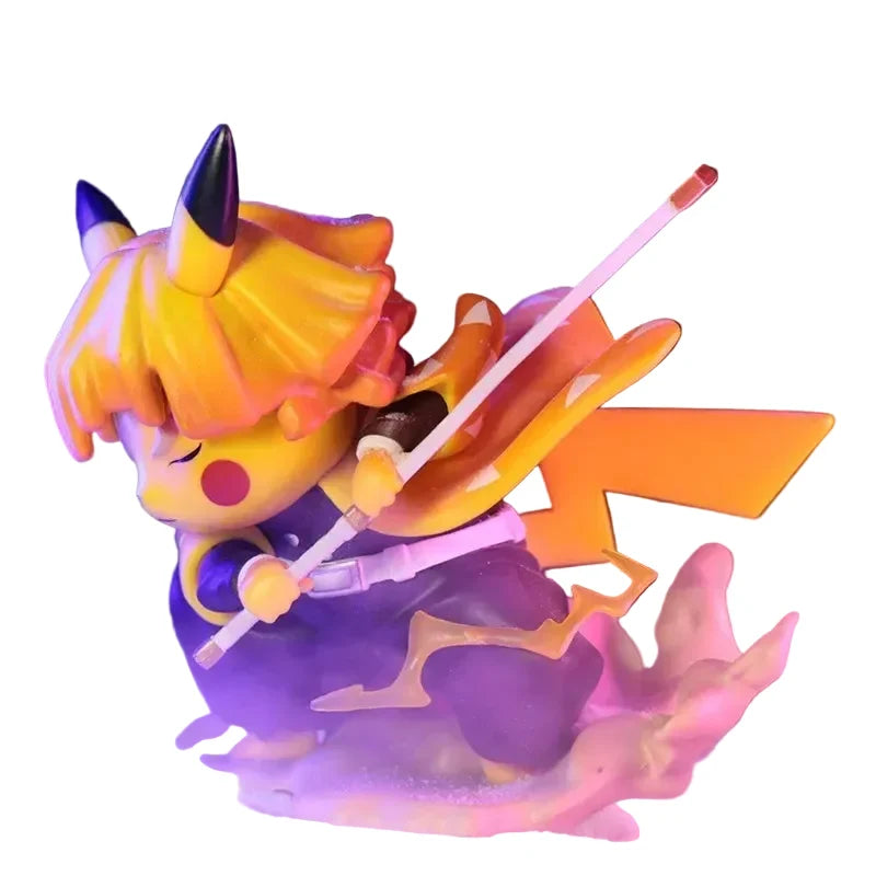 Zenitsu Agatsuma Figure Cosplaying as Pikachu | 10cm PVC Anime Statue | Kimetsu no Yaiba Collectible
