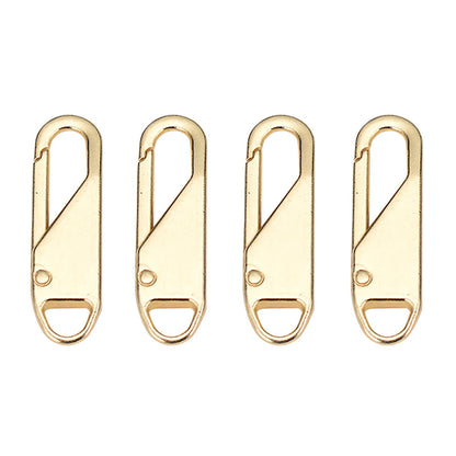 Zipper Pull Replacement, Heavy Duty Universal Zipper Puller, Detachable Zipper Pull Oval Tabs for Luggage Clothing Jackets Backpacks Boots Purse Coat, 4 Pcs, 1.46x0.43 1.46" x 0.43" Gold/4 Pcs