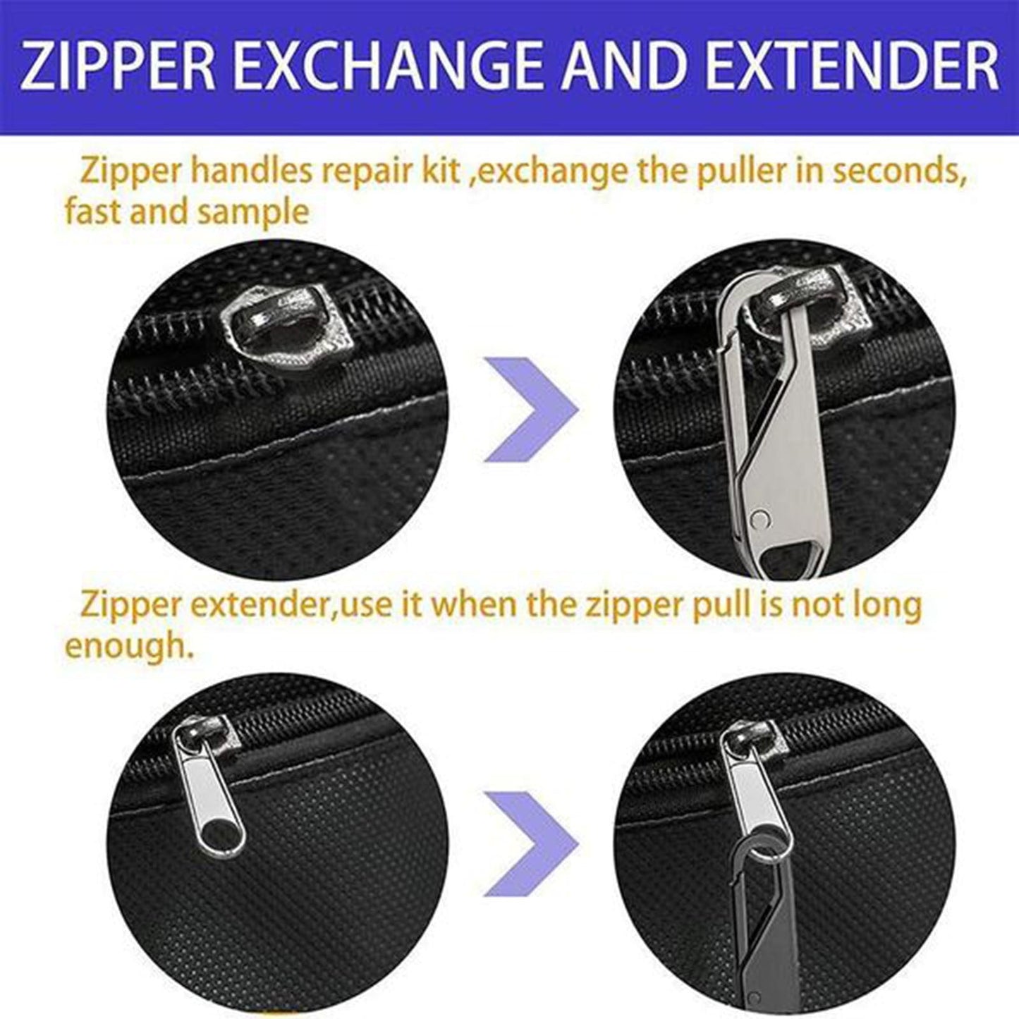 Zipper Pull Replacement, Heavy Duty Universal Zipper Puller, Detachable Zipper Pull Oval Tabs for Luggage Clothing Jackets Backpacks Boots Purse Coat, 4 Pcs, 1.46x0.43 1.46" x 0.43" Multicolor/4 Pcs
