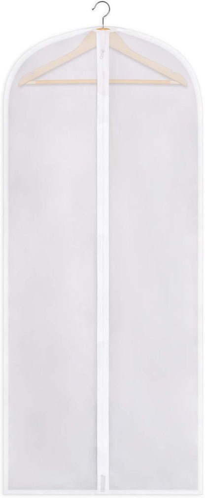Zippered Garment Bag, Large 53 x 23 inches, Dress Bag for Gowns, Suits, Jackets, Dresses, Hanging Clothing Storage Bag, Water Repellent, Dust Proof, Clear (1 Pack)
