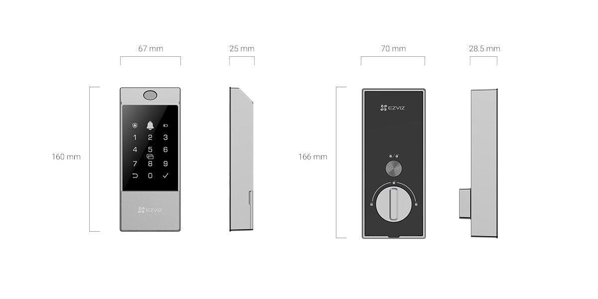 EZVIZ DL04 Pro Smart Deadbolt Lock – CS-DL04 Pro Wi-Fi Fingerprint Door Lock with Passcode, Proximity Card, EZVIZ App Remote Unlock, Anti-Tamper Alarm & Type-C Emergency Power