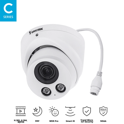 VIVOTEK IT9388-HT 5MP Motorized Turret IP Camera – Remote Focus, H.265, 30M IR, WDR Pro, IP66, IK10