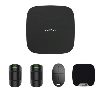 Ajax AJAX#80002 StarterKitPlus – Wireless Security Alarm Kit with Hub 2 Plus, MotionProtect Sensors, SpaceControl Remote and HomeSiren (White/Black)
