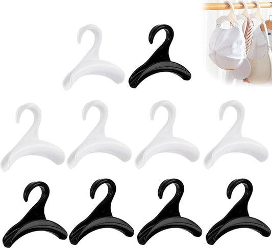 Black and white bag hanger hooks set of 10, curved hangers for bags