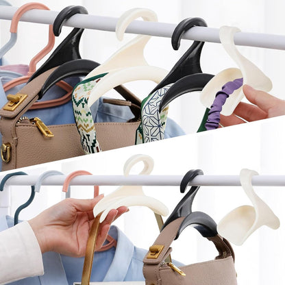 Bag Hanger - 10 Pieces - Bag Hangers - Hanging Hooks - Handbag Hook For Wardrobe - Hangers - Handbag - Clothes Hanger - Bags - Handbag Hanger For Wardrobe - For Hanging Bags/Wallets/Handbags/Belts/Scarves/Hats/Clothing - Black And White
