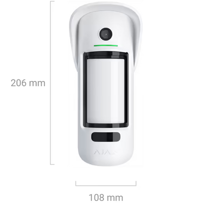 AJAX#45854 Ajax MotionCam Outdoor (PhOD) Jeweller with Hood Wireless Outdoor Motion Detector with Advanced Photo Verification White