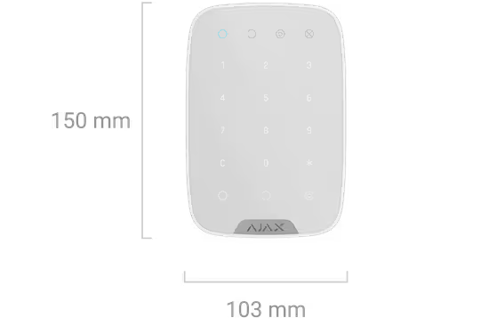 AJAX#44401 Ajax Superior KeyPad Fibra Wired Touch Keypad – White / Black