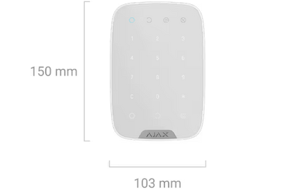 AJAX#44401 Ajax Superior KeyPad Fibra Wired Touch Keypad – White / Black