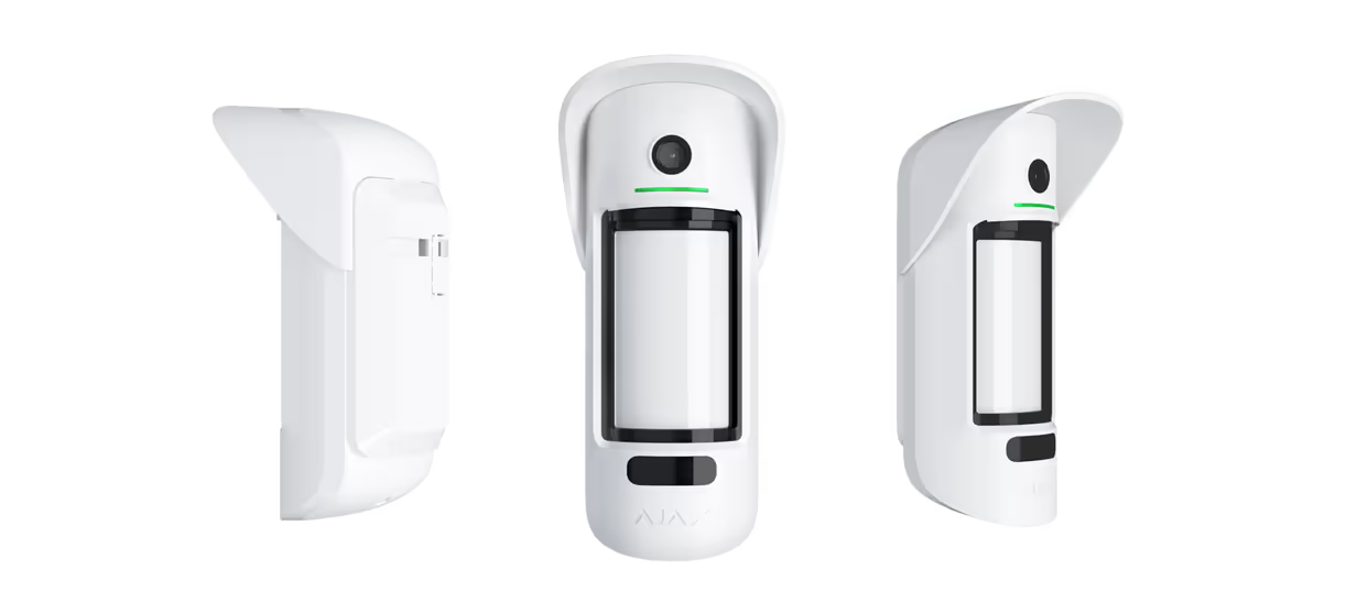 AJAX#45854 Ajax MotionCam Outdoor (PhOD) Jeweller with Hood Wireless Outdoor Motion Detector with Advanced Photo Verification White