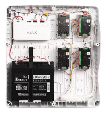 AJAX#65976 Ajax Superior Fibra Case D (430) White / Black – High-Capacity Enclosure for Up to 8 Ajax Fibra Modules and Dual 18Ah Backup Batteries