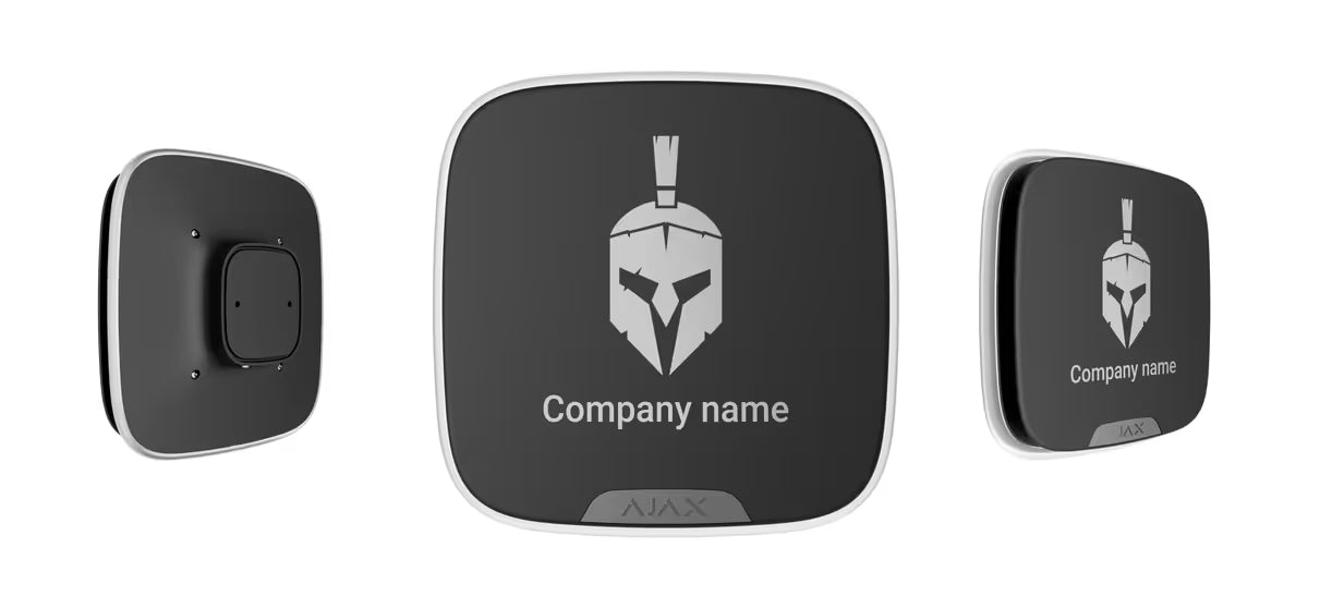 AJAX StreetSiren DoubleDeck Jeweller White/Black Wireless Outdoor Siren with Custom Faceplate – AJAX#30674