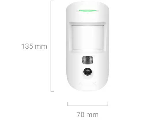 AJAX#53771 Ajax Superior MotionCam (PhOD) Fibra Wired PIR Motion Detector with Photo on Demand – White / Black