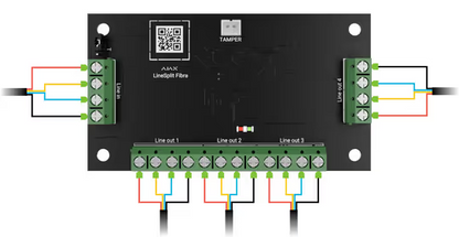 AJAX#57204 Ajax Superior LineSplit Fibra 4-Way Fibra Line Splitter Module, Wired Security System Expansion Module