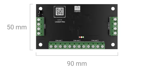AJAX#57204 Ajax Superior LineSplit Fibra 4-Way Fibra Line Splitter Module, Wired Security System Expansion Module