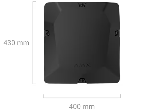 AJAX#65976 Ajax Superior Fibra Case D (430) White / Black – High-Capacity Enclosure for Up to 8 Ajax Fibra Modules and Dual 18Ah Backup Batteries