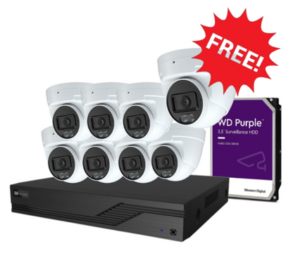 OFFER*  AINIA 8x 6MP CCTV Kit with 8 Channel NVR IPC-T360-LED-ANZ, GET 1 Camera For FREE