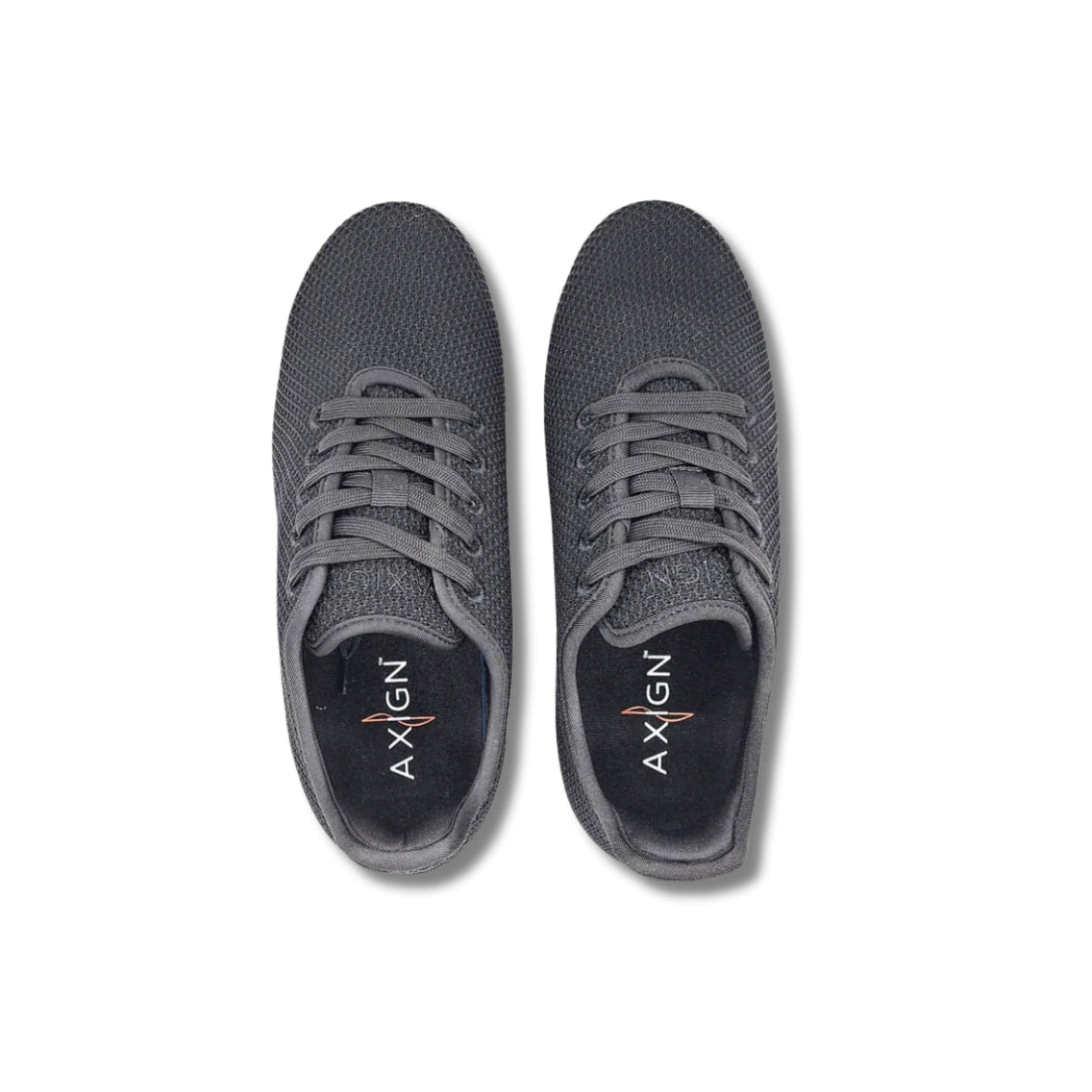 Axign River Lightweight Casual Orthotic Shoe - Black w/White Soles (Mens)