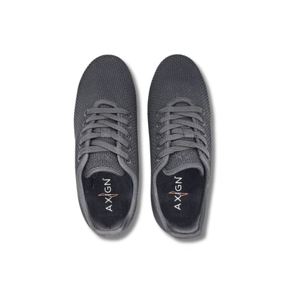 Axign River Lightweight Casual Orthotic Shoe - Black w/White Soles (Mens)