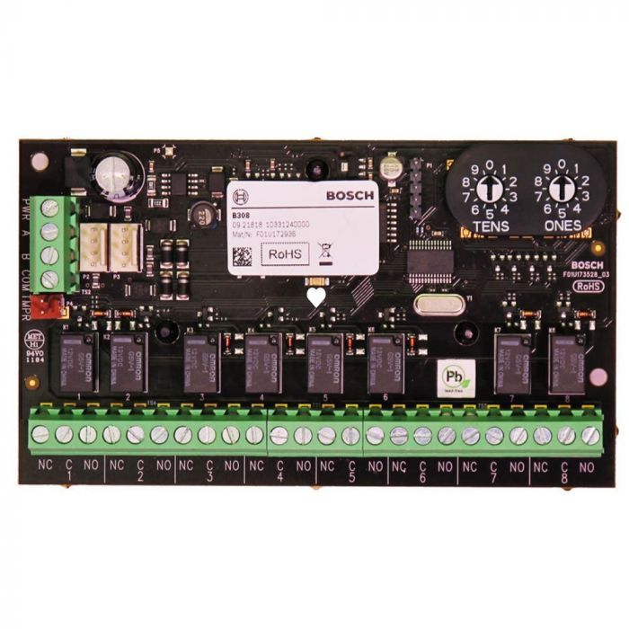 Bosch B308 Octo-Output Expansion Module – 8 Programmable Relays for Solution 2000/3000/4000 Alarm Panels