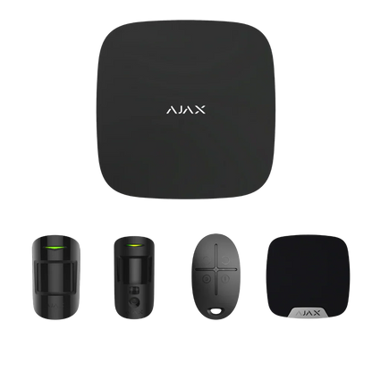 Ajax AJAX#80003 StarterKitPlus Cam – Wireless Security Alarm Kit with Hub 2 Plus, MotionCam, MotionProtect, SpaceControl and HomeSiren (Black/ White)