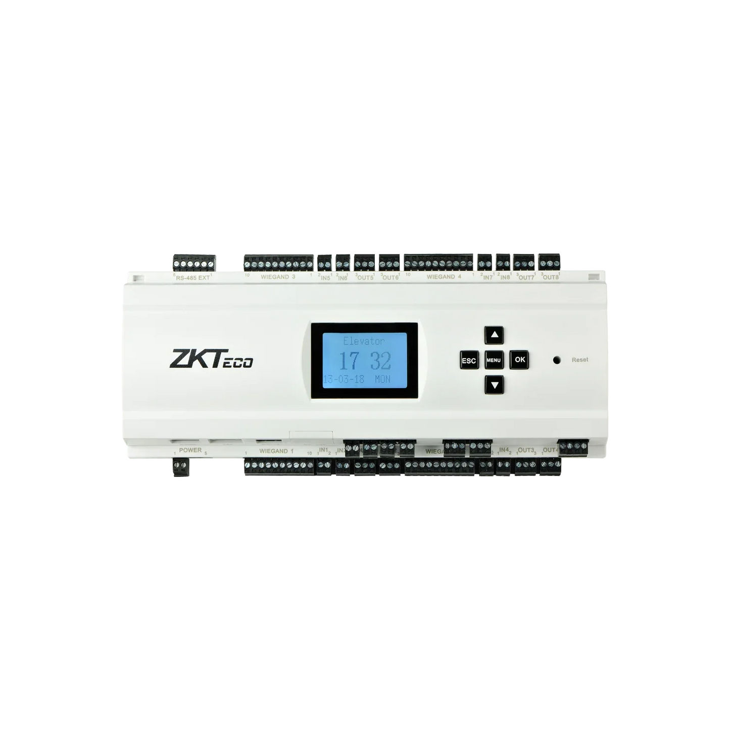 ZKTeco EC10 Elevator Access Controller | 10-Floor IP-Based Panel with Optional EX16 16-Floor Expansion – Fingerprint, Card, and Password Support