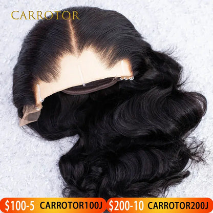 Transparent lace frontal wig with preplucked hairline and deep wave curls