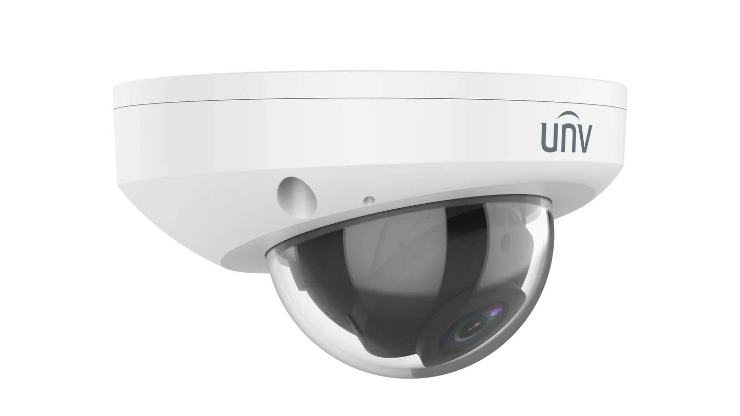 Uniview IPC318SB-ADF28K-I0 8MP LightHunter IR Fixed Mini Dome Network Camera 2.8mm, SD Card, WDR, 80m IR distance, Built-in Mic, Prime Series