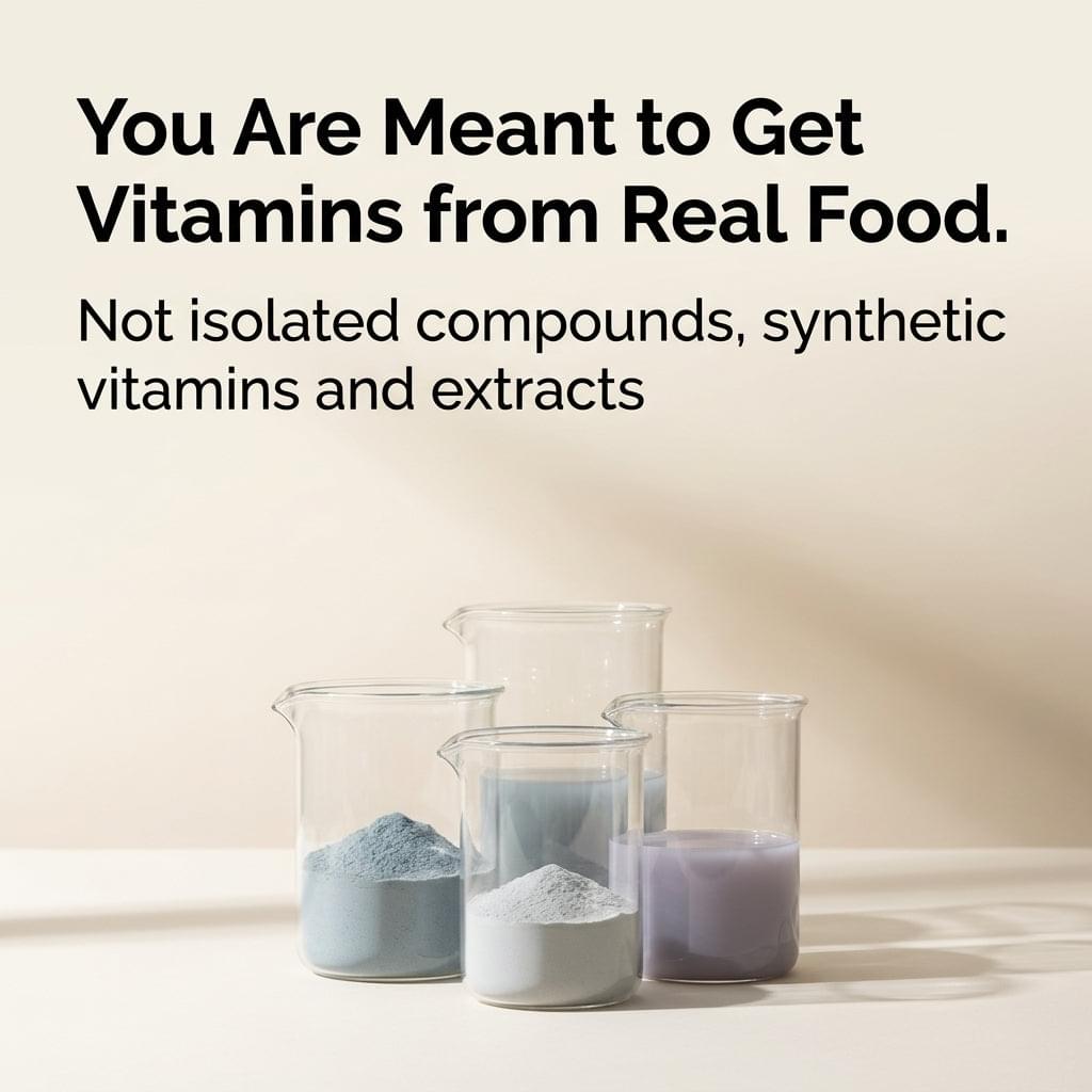 Supplement powders in three clear glass jars
