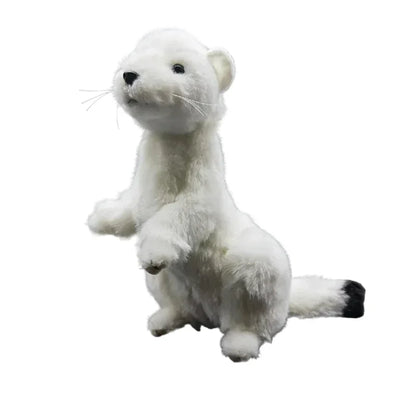 Lifelike Stoat Plush Toy 10 Inch /25 cm High Fidelity Ermine Stuffed Animal  Best Ferret Plush Toys for Kids & Collectors