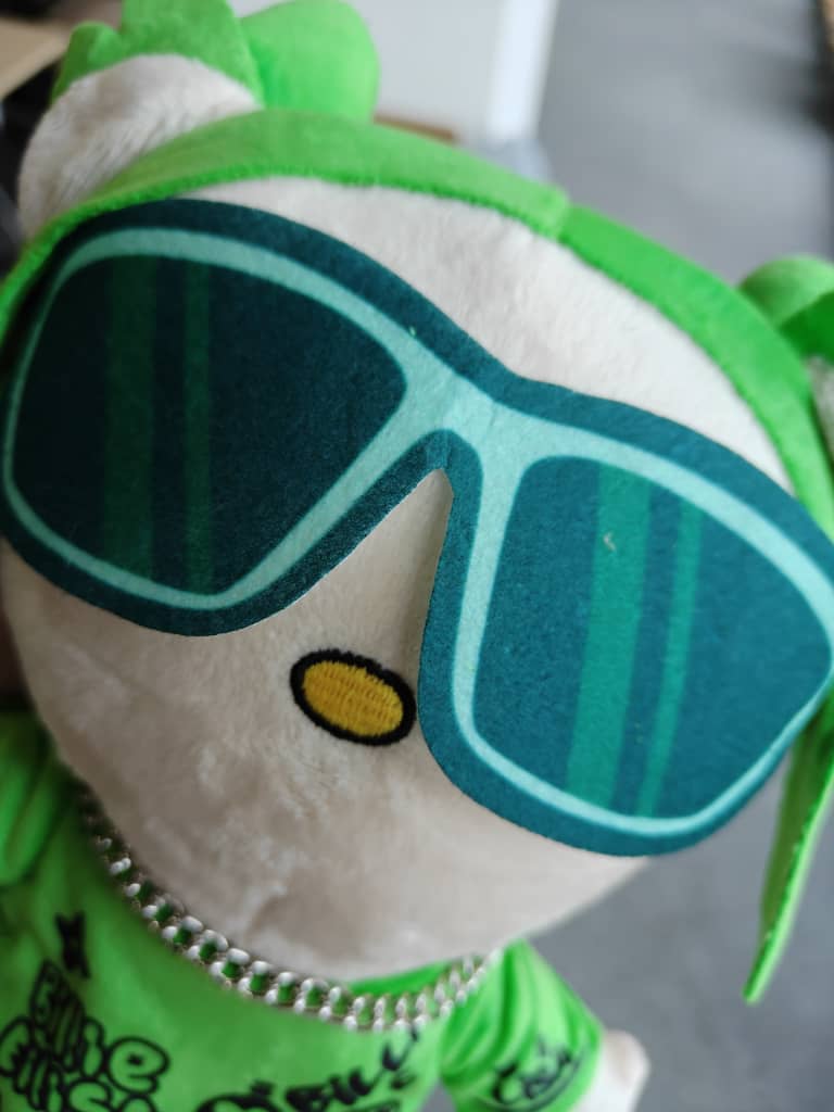 Lil Bil Neon Green Graffiti Cat Plush 26cm - Street Art Feline Collectible Toy