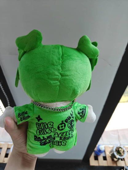 Lil Bil Neon Green Graffiti Cat Plush 26cm - Street Art Feline Collectible Toy