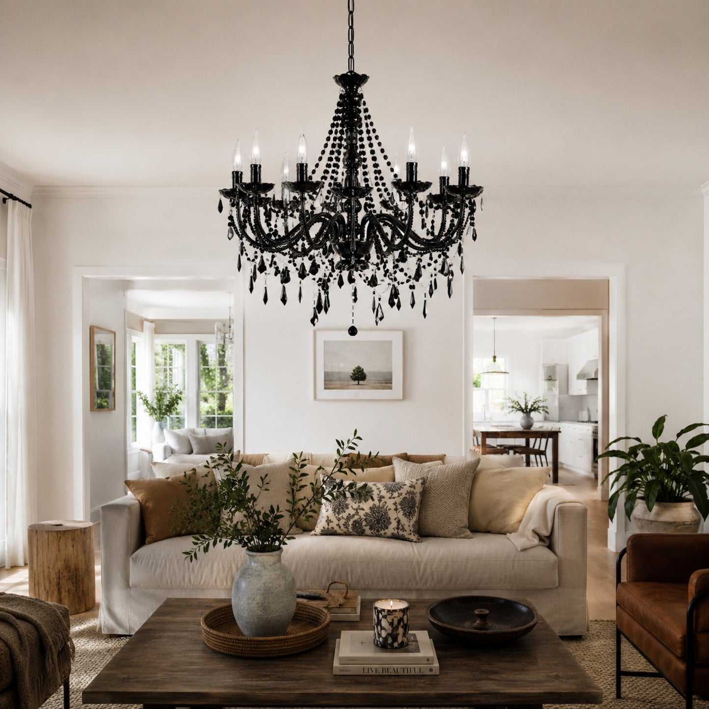 Cassie Chandelier 12 Light - Black