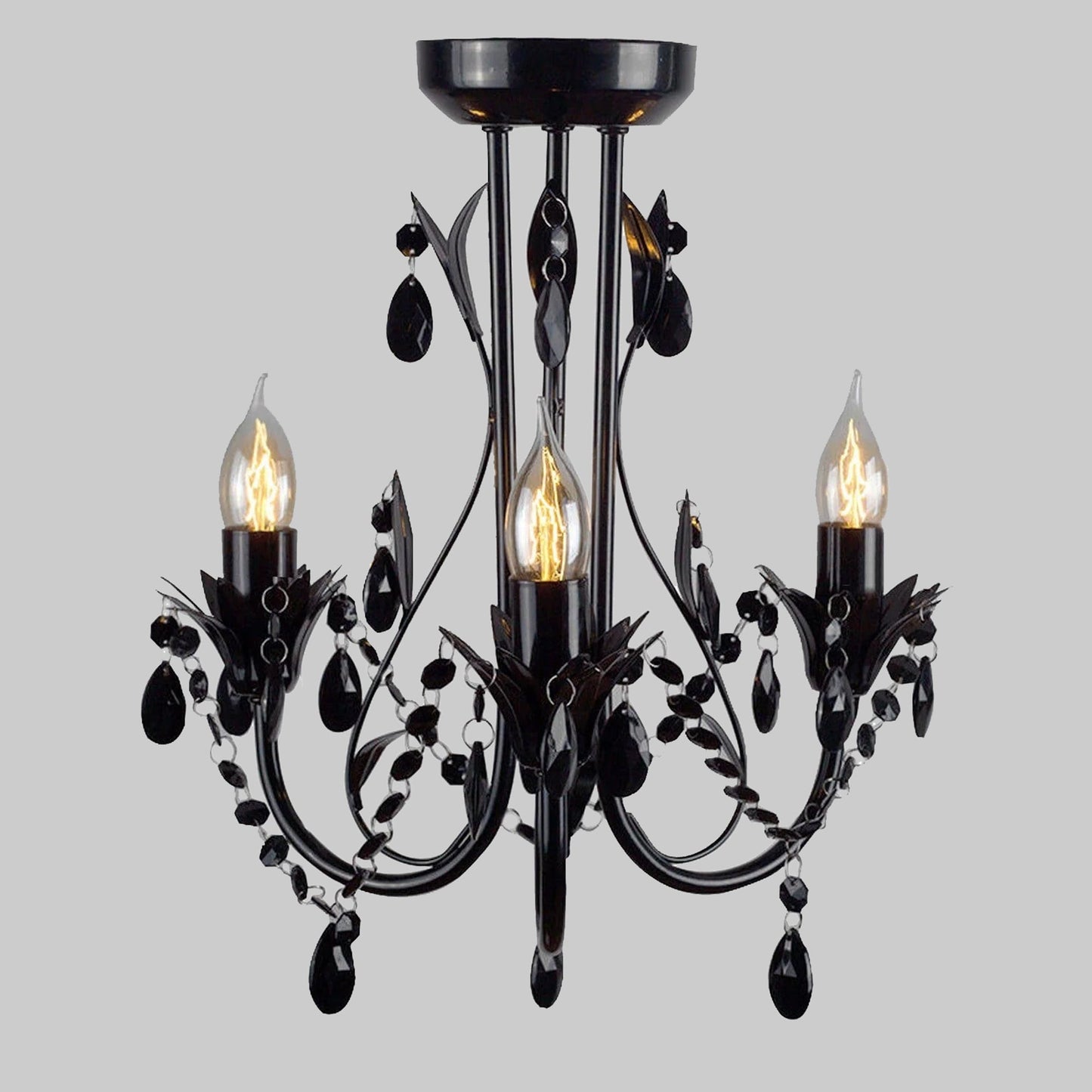 Harmony Leaf Chandelier 3 Light - Black