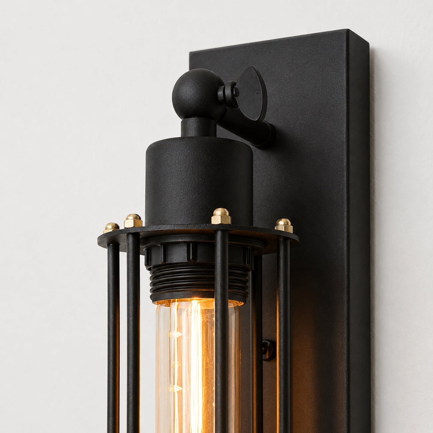 Wall Sconce Lamp with Filament Globe - Black
