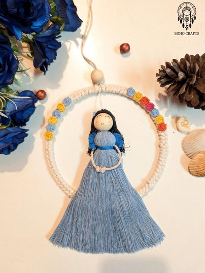 Boho Doll Dreamcatcher with Flower Beads