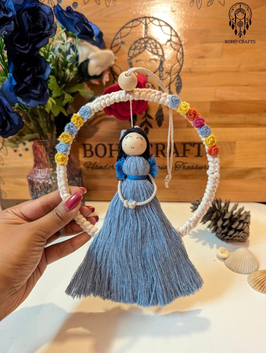 Boho Doll Dreamcatcher with Flower Beads
