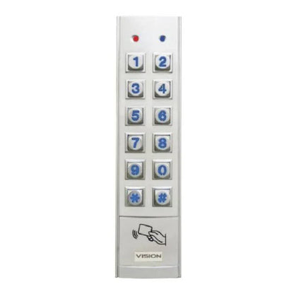 BOSCH CP156B Slimline External Keypad with Smart-Card Reader – Satin Chrome, IP67, Vandal Resistant for Solution 6000