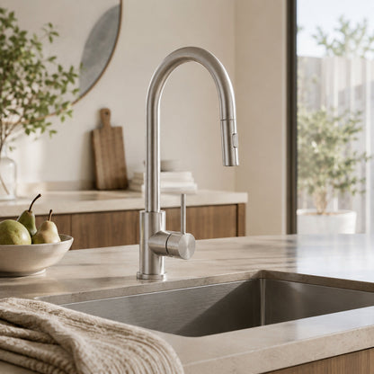 Reno Pull-Out Kitchen Mixer - Brushed Nickel