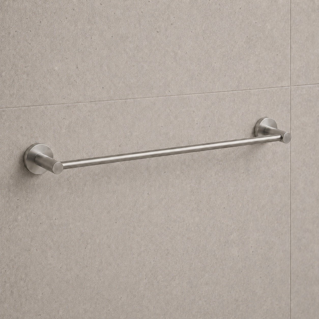 Reno Single Towel Rail - Brushed Nickel