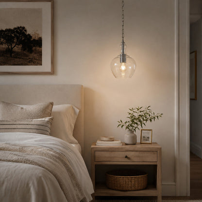 Valentine Glass Pendant Light - Brushed Nickel