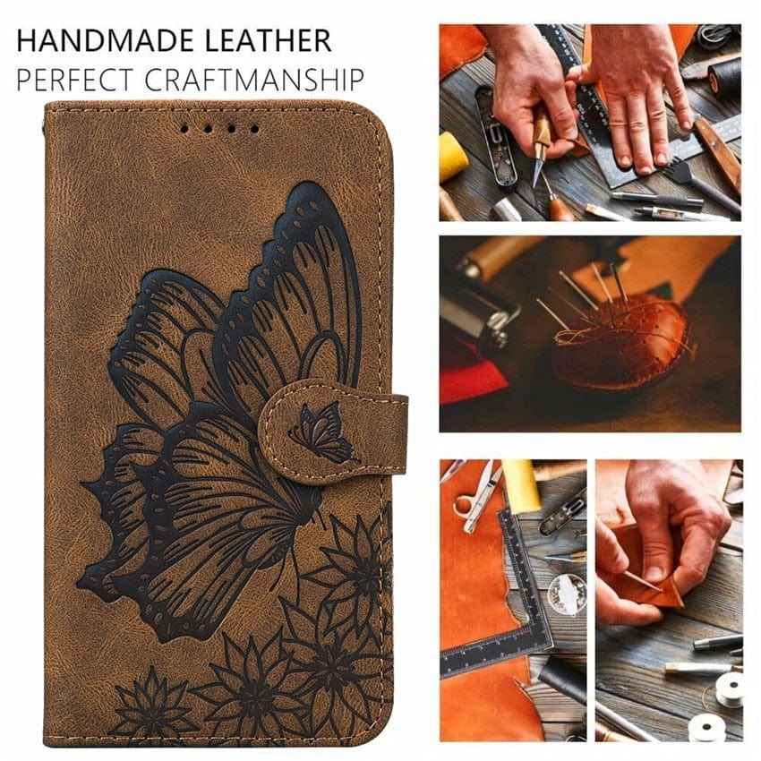 iPhone Butterfly Leather Wallet Case