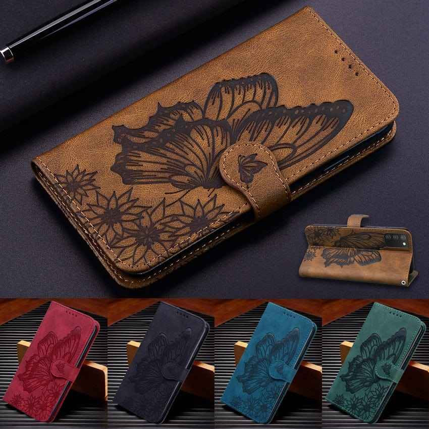 iPhone Butterfly Leather Wallet Case
