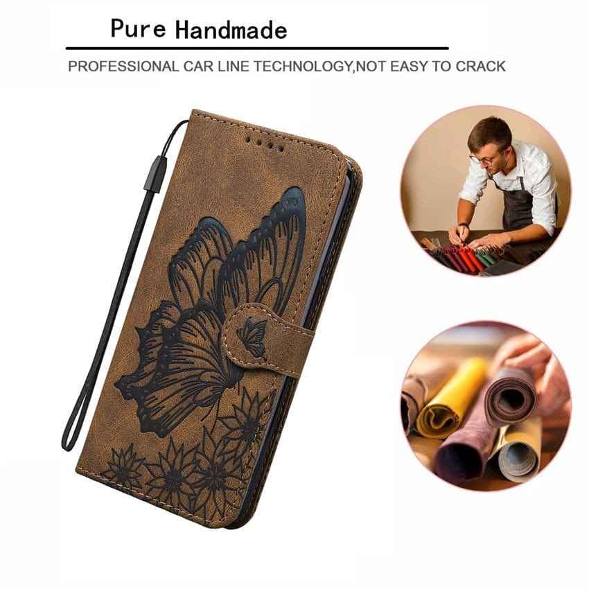 iPhone Butterfly Leather Wallet Case