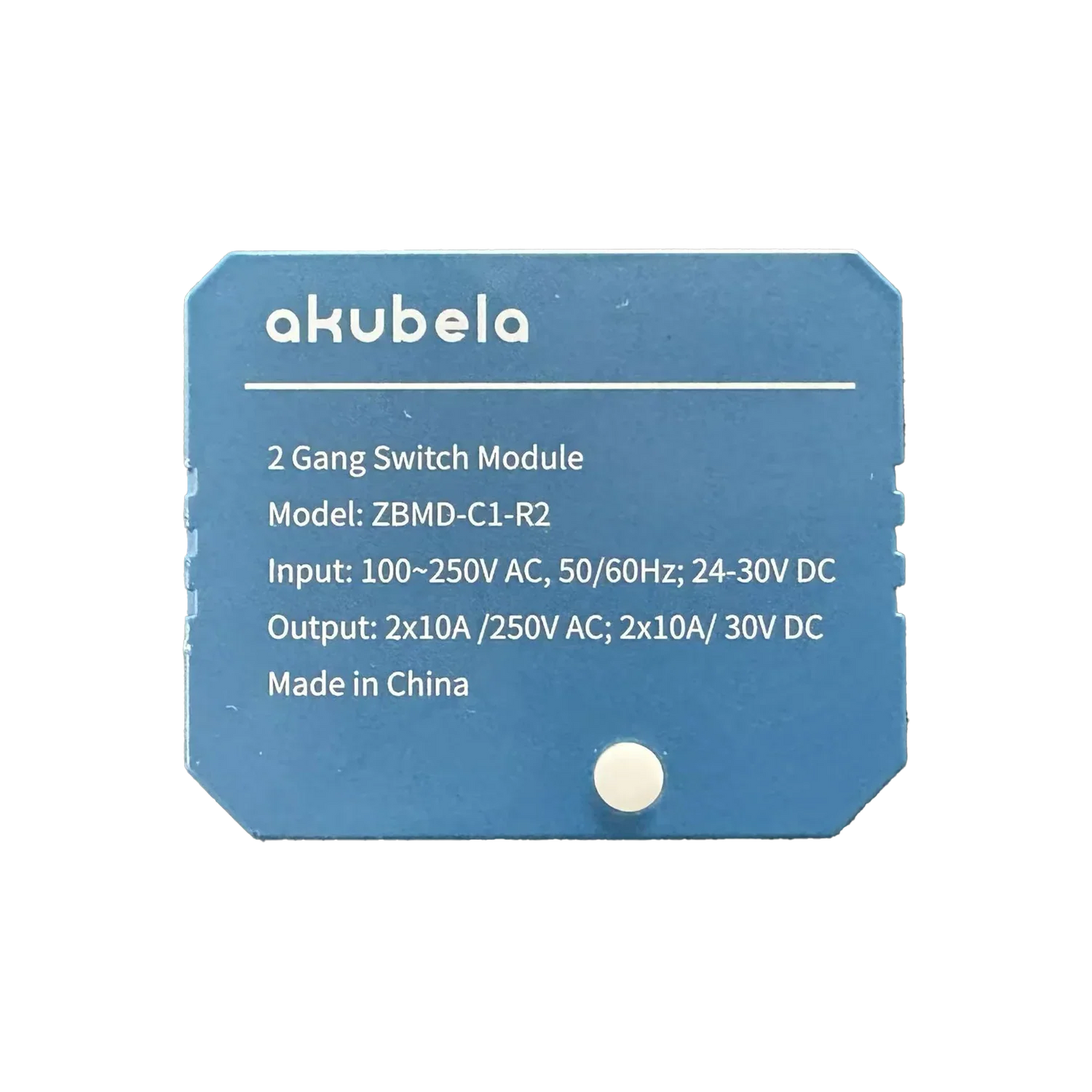 Akubela ZBMD-C1-R2 – 2-Gang ZigBee Smart Switch Module, Compact In-Wall Design with Remote App Control & Power-Off Memory